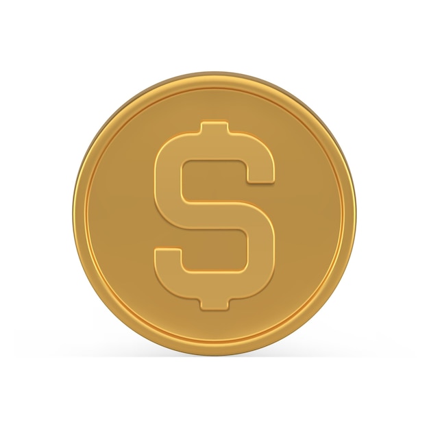 Vector golden coin dollar treasure wealth financial abundance rich cash money realistic 3d icon vector