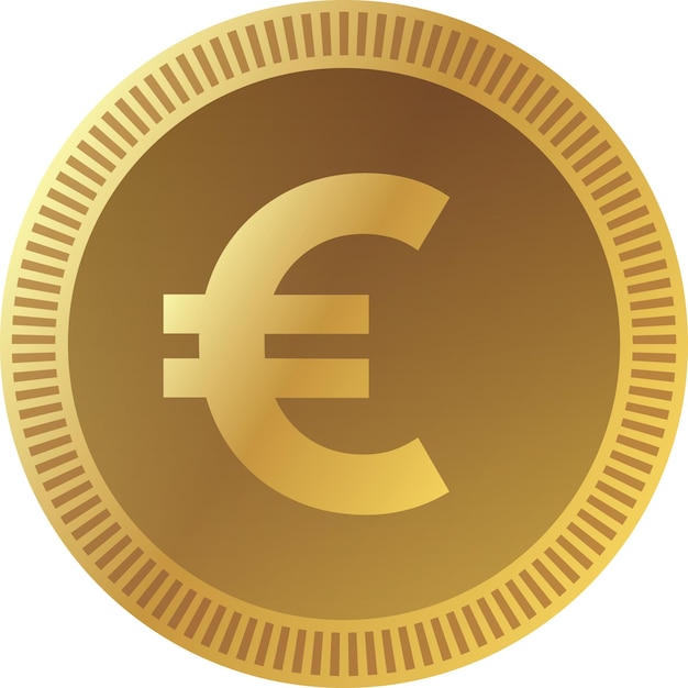 Golden coin in euro currency