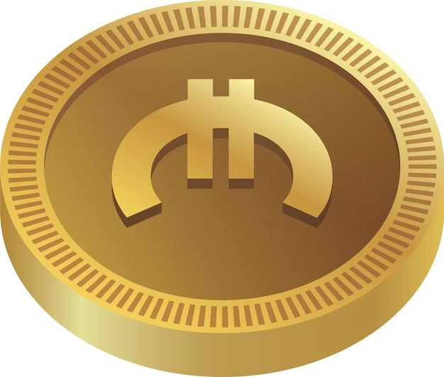 Golden coin in euro currency