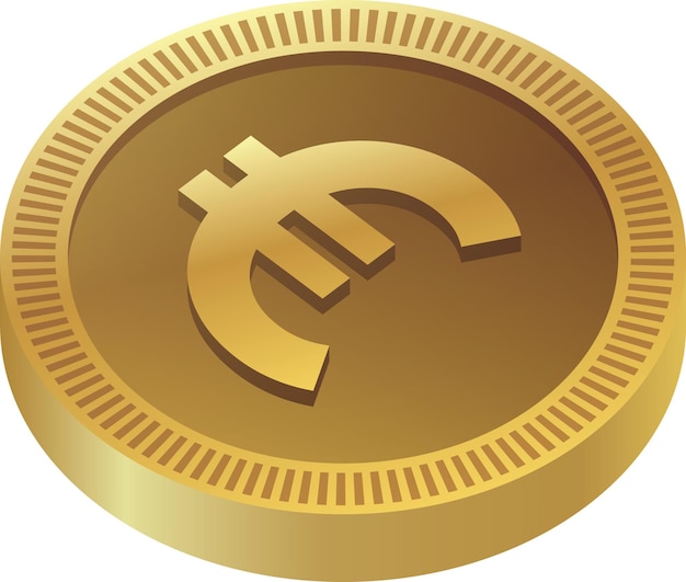 Vector golden coin in euro currency