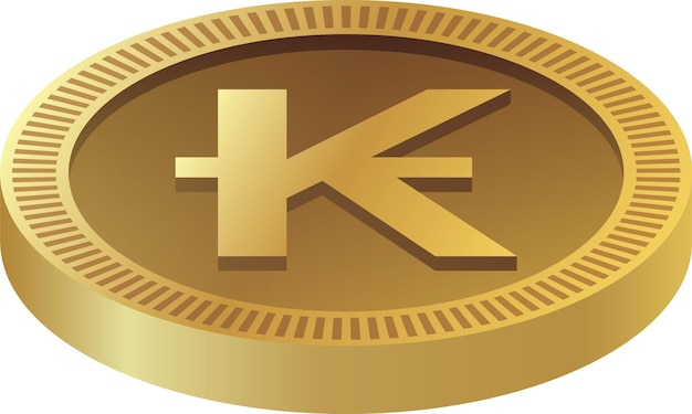 Vector golden coin in laos kips currency