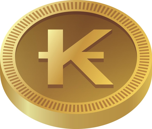 Vector golden coin in laos kips currency