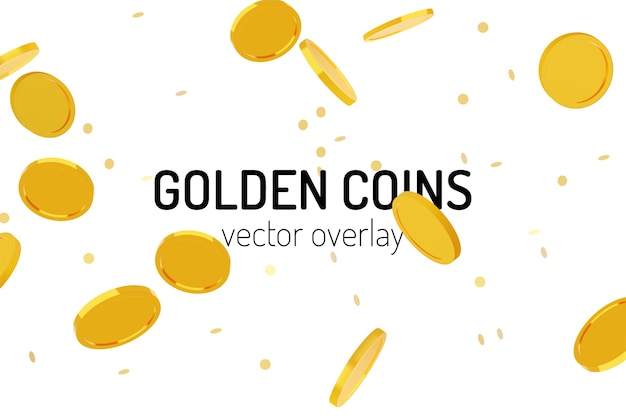 Vector golden coins falling illustration