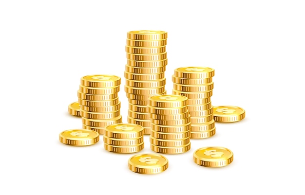 Golden coins fortune cash finance money winner Vector