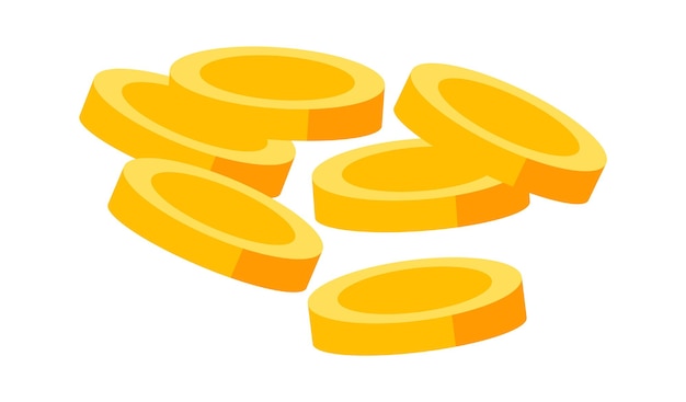 Golden coins money Vector illustration