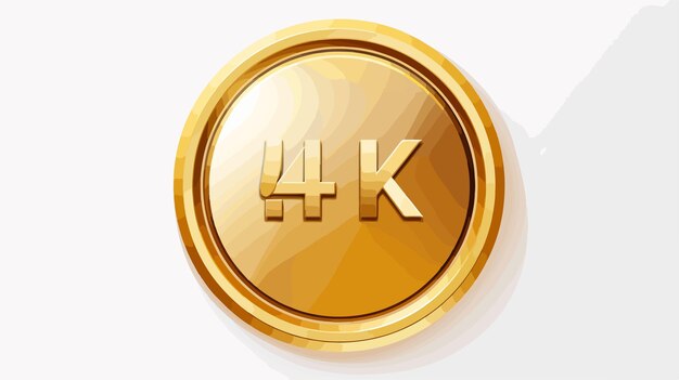 golden color 4k ultra hd icon badge vector illustration
