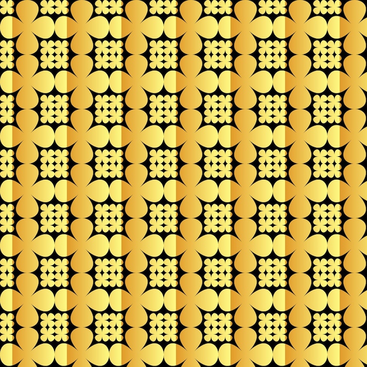 Vector golden color flower pattern
