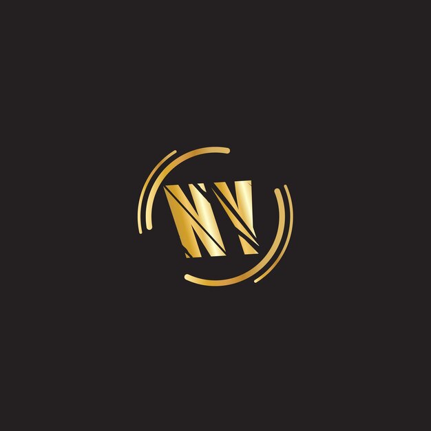 Golden color ny text logo design