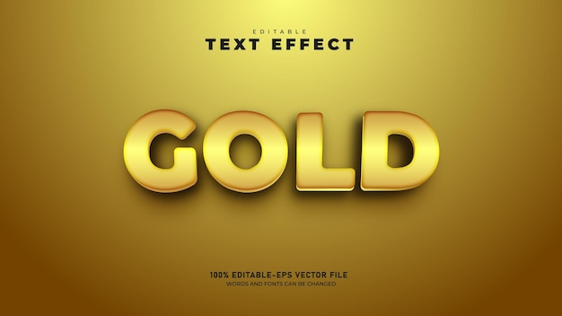 Vector golden colour editable 3d text effect template