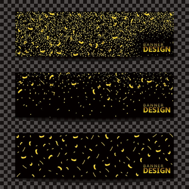 벡터 황금 콘페티 배너