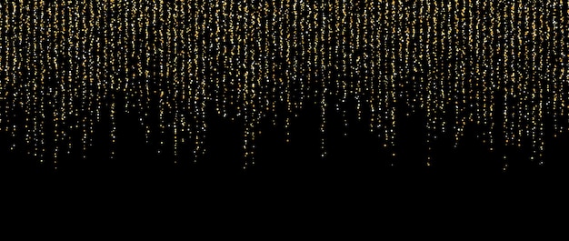 golden confetti garland on dark background falling gold glitter and sparkle wallpaper yellow