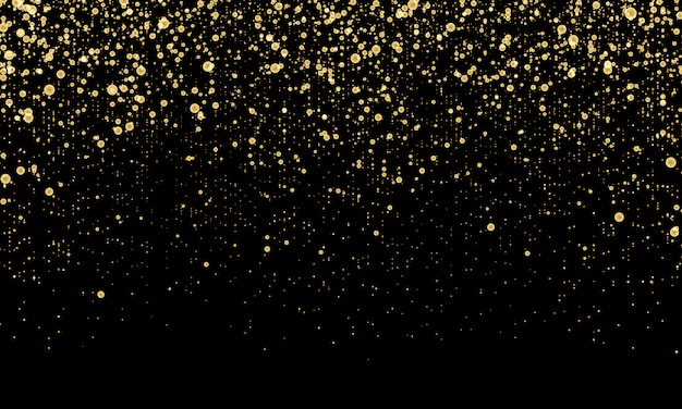 金色の紙吹雪。ゴールドの抽象的な粒子。