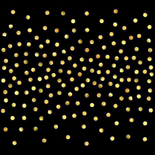 Vector golden confetti isolated on black background. scatter gradient with gold confetti on dark backdrop. glamour falling glitter. new year wallpaper. luxury vector brochure template. cover texture design.