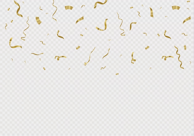 Golden confetti, isolated on cellular background