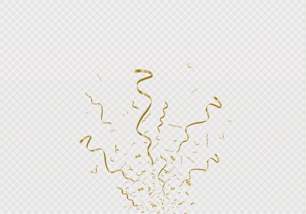 Golden confetti, isolated on cellular background