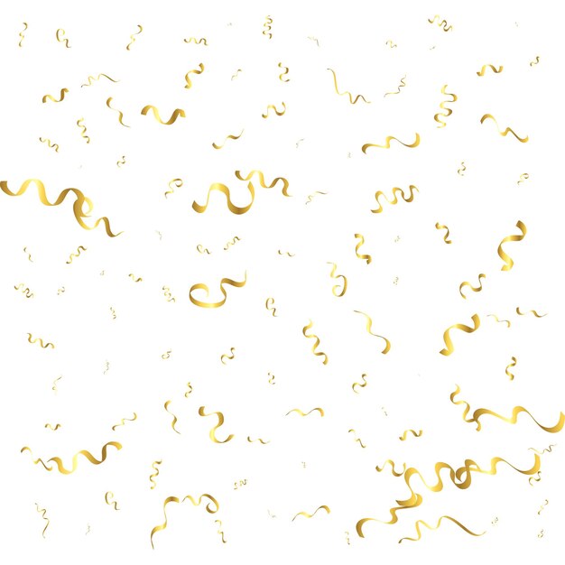 Golden confetti isolated festive background vector illustration