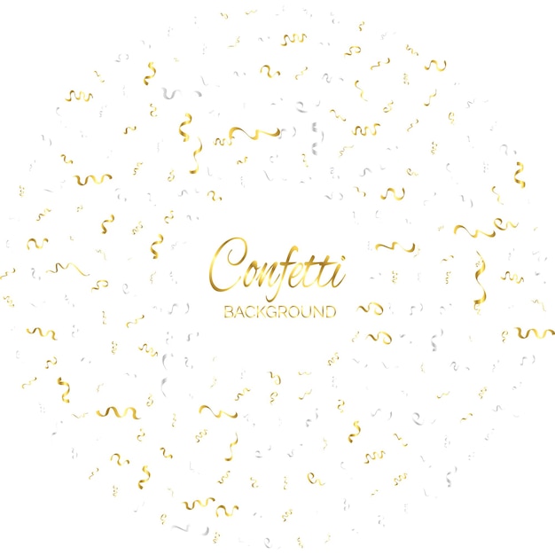 Vector golden confetti isolated festive background vector illustration