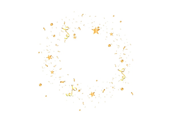 golden confetti isolated