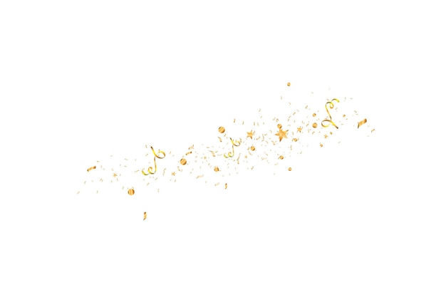 Golden confetti isolated