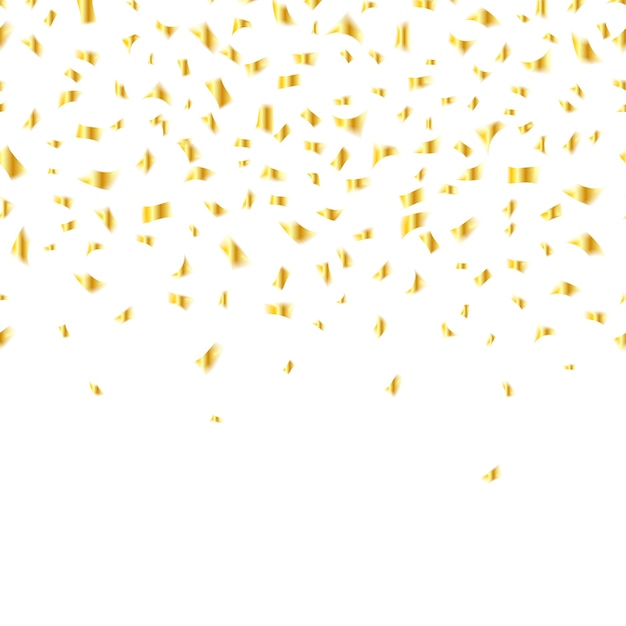 Golden confetti on white