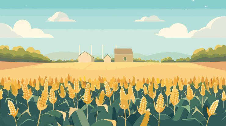 Vector golden corn trophy farm award vector isolated illustration