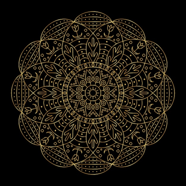 Golden Creative Indian Mandala