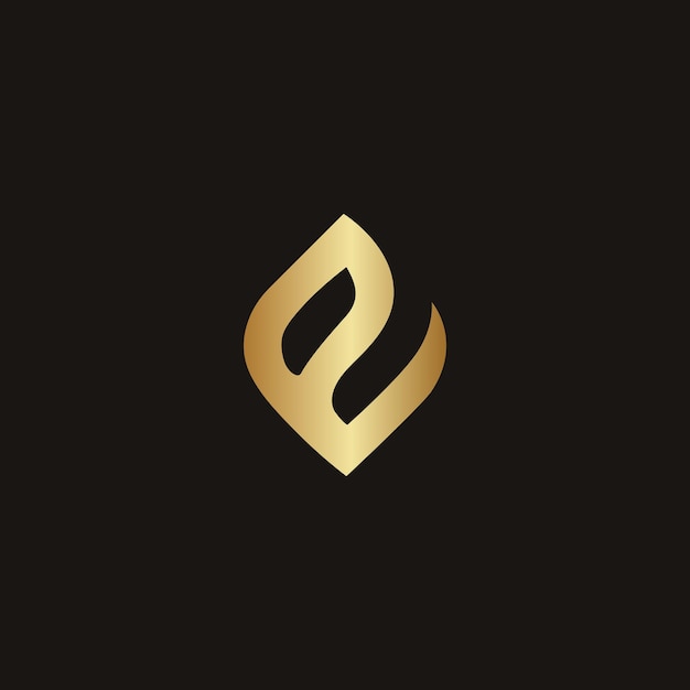 Golden creative logo on back background