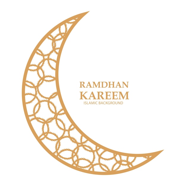 golden crescent moon mandala Islamic background