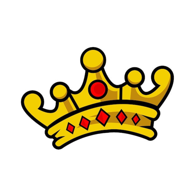 Premium Vector | Golden crown cartoon. vector jewelry for monarch on