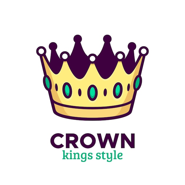 Golden crown vector icon or logo design