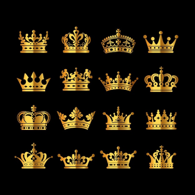 Vector golden crown vector symbol