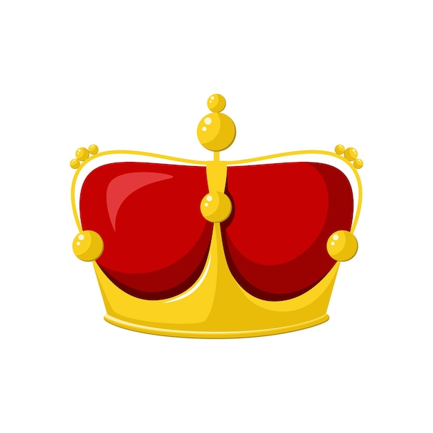 Golden crown on a white background Cartoon design