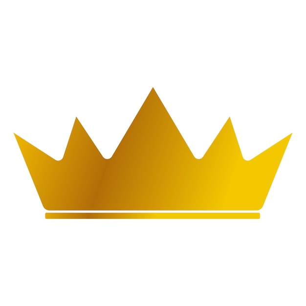 Corona dorata su vettore di sfondo bianco