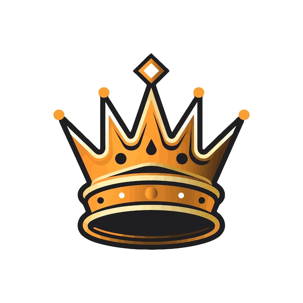 Golden Crown With Diamond Atop Cartoon Vector