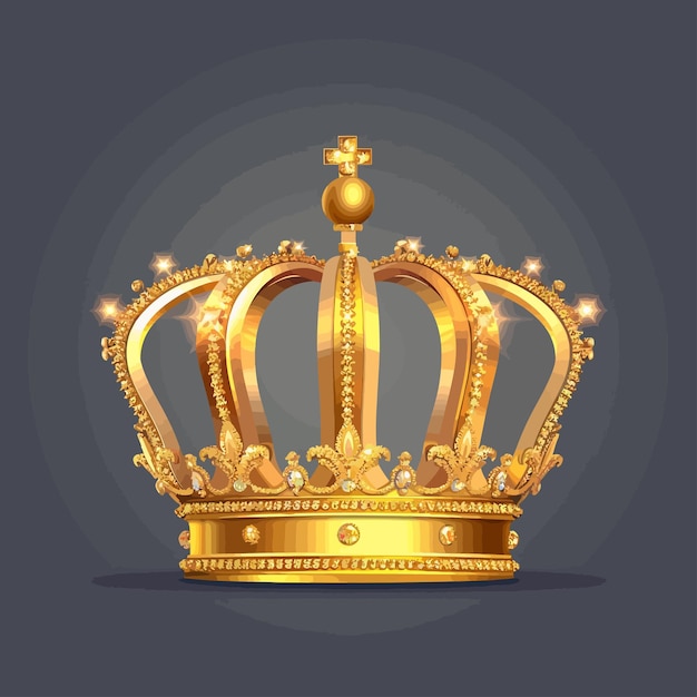 Vector golden_crown_with_gradient_mesh_vector