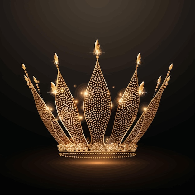 Vector golden_crown_with_gradient_mesh_vector