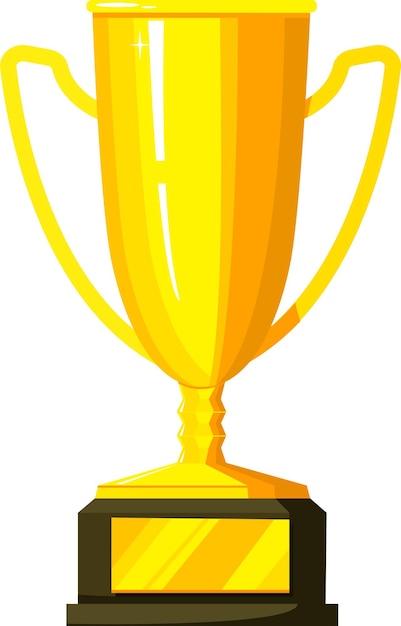 Golden cup for the first place on a white background