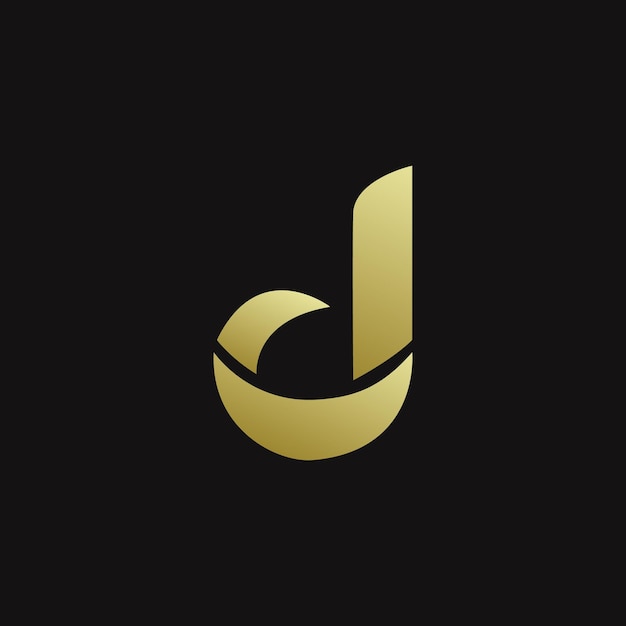 Вектор Шаблон логотипа золотой буквы d