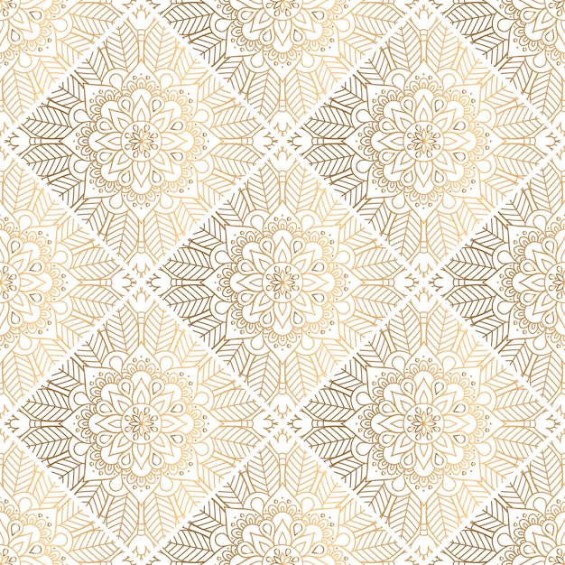 Golden decorative mandala pattern