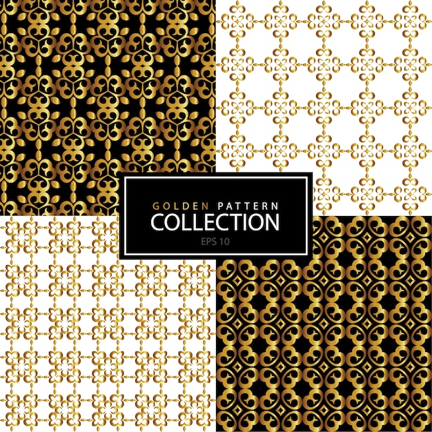 Golden decorative pattern collection