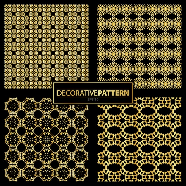 Golden decorative pattern collection