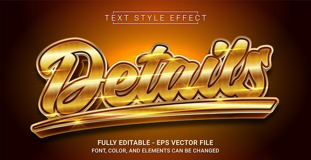 Golden Details Text Style Effect Editable Graphic Text Template