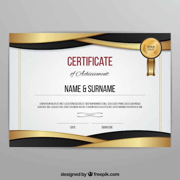 Golden diploma template