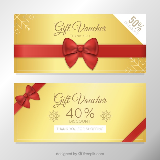 Golden discount vouchers template