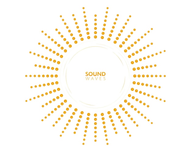 golden dotted lines, sound waves background design