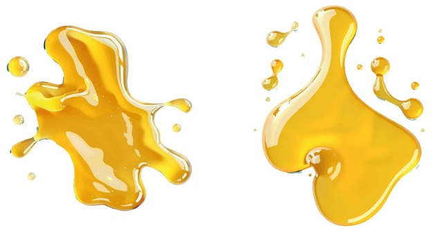 Vector golden drops and stains of oil or honey