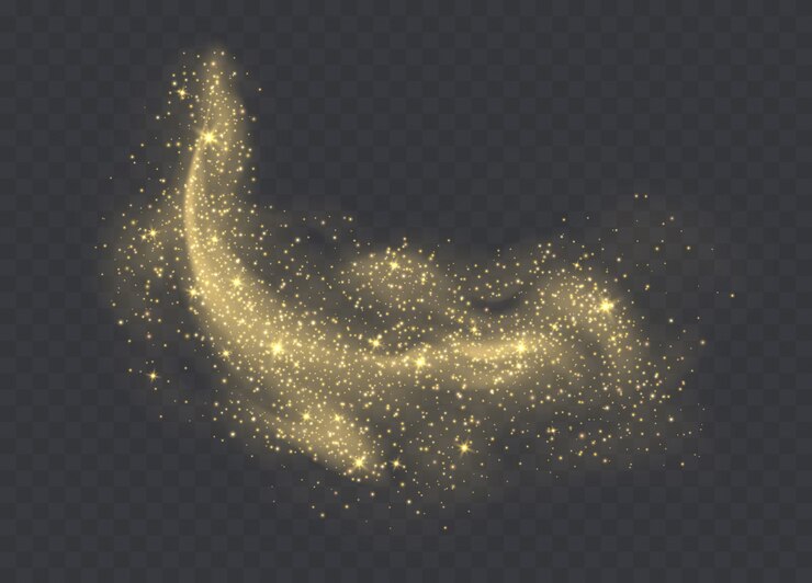 Premium Vector Golden dust cloud with sparkles isolated. Stardust sparkling. Glowing glitter