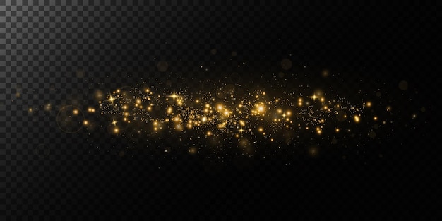 Golden dust light png bokeh light lights effect background christmas glowing dust background