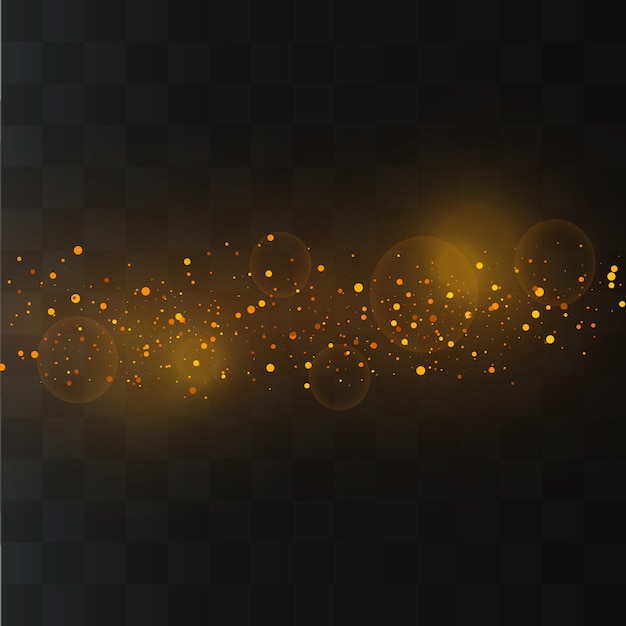 Golden dust, sparks and stars background