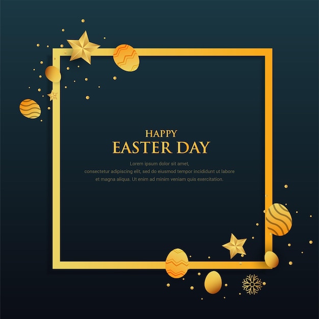 Golden Easter Egg design vector Design layout for invitation card menu flyer banner poster voucher